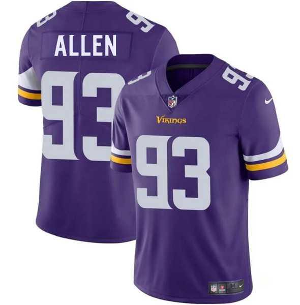 Men & Women & Youth Minnesota Vikings #93 Jonathan Allen Purple 2025 Vapor Limited Stitched Jersey->minnesota vikings->NFL Jersey